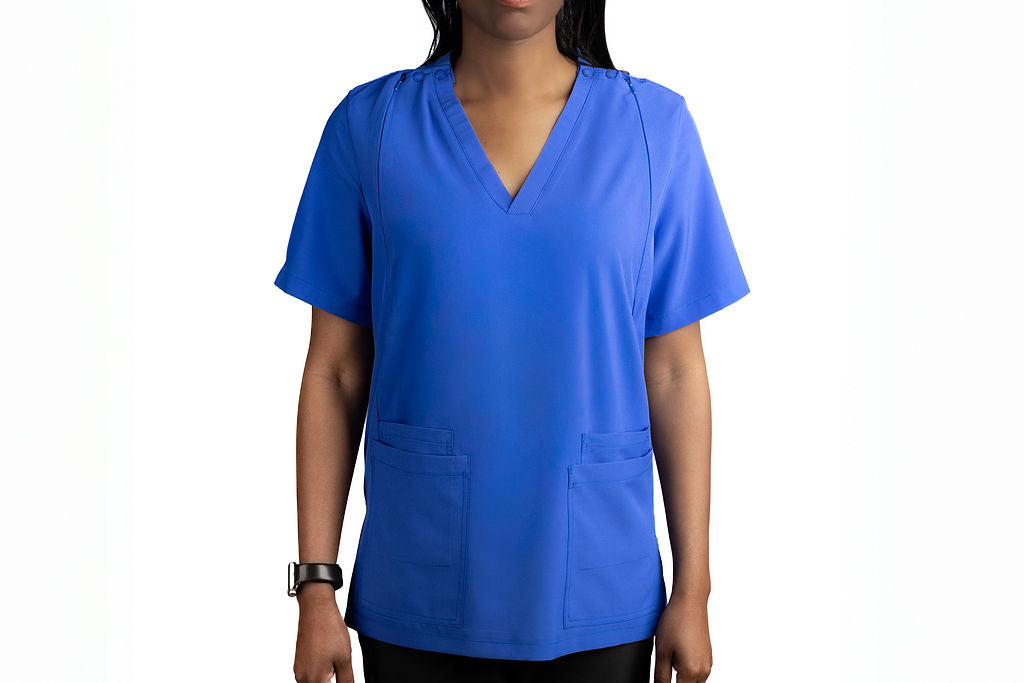 Pump-Friendly Scrub Top for Breastfeeding Moms