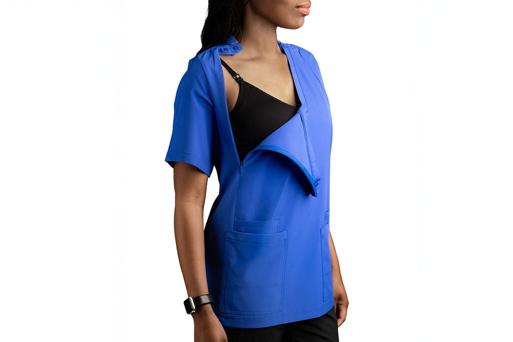 Pump-Friendly Scrub Top for Breastfeeding Moms