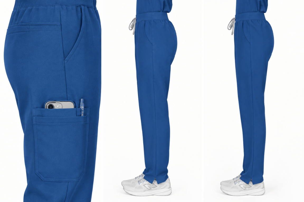 Royal blue Mommy Scrubs straight leg scrub pants