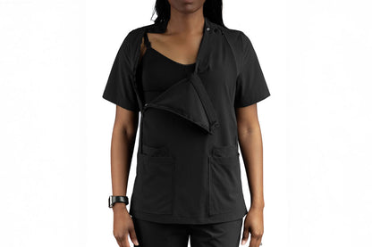 Pump-Friendly Scrub Top for Breastfeeding Moms